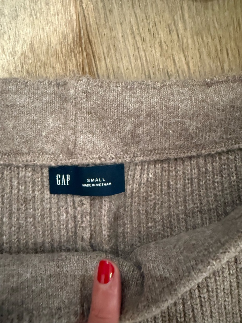 GAP Ribbed Wide-Leg Knit Pants in Taupe - Picture 3 of 5
